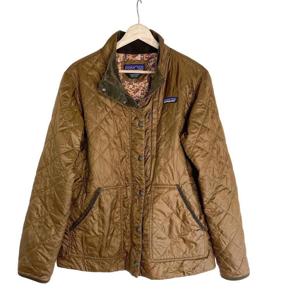 Patagonia Back Pasture Quilted Brown Jacket Floral Lining L